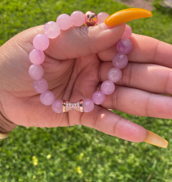 Purple Jade Beaded Bracelet